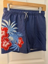 Art Class By Target Boys Youth Swim Trunks Size XL 14 Blue Flower Pattern