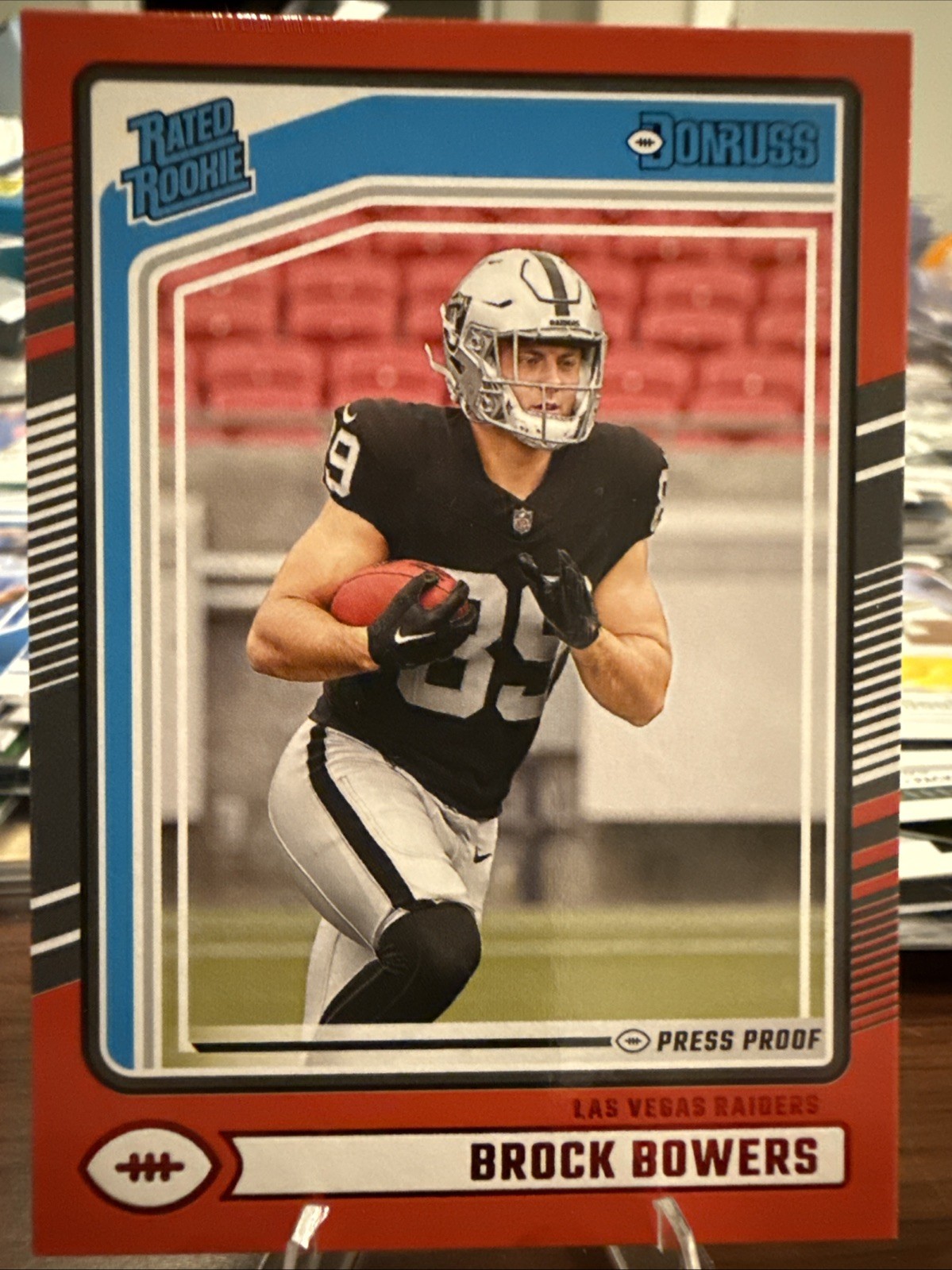 2024 Panini Donruss - Rated Rookie Brock Bowers #394 Press Proof Red (RC)