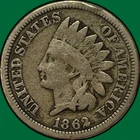 1862 Indian Head Cent Very Good VG Coin #35198