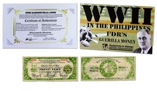 FDR Philippine 20 Pesos Banknote in Collector's Folder WWII Era 36.8g 🇵🇭