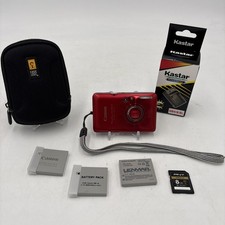Canon PowerShot SD780 IS Red New Charger 3x Batteries Case Strap 8gb SD Card