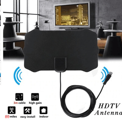 Mini Digital TV Antenna DVB-T2 HDTV Indoor Booster Signal Receiver Portable
