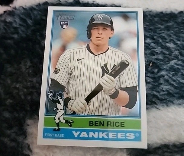 2025 Topps Heritage Ben Rice Chrome Rookie RC #406 SP Yankees