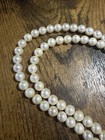 Pearl Double Strand Necklace Silver 15 Inches Long Vintage — photo 6