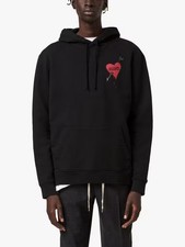 AllSaints Bleeding Heart Pullover Hoodie Medium Black