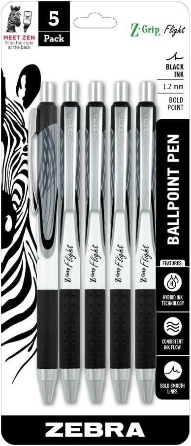 Z-Grip Flight Retractable Ballpoint Pen, Bold Point 1.2mm, Blue