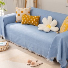 Non-Slip Sofa Cover Cotton Blend Couch Protector – Soft Washable Throw