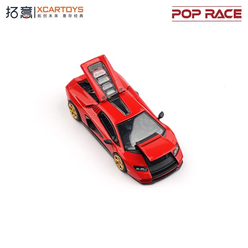 Xcartoys x POP RACE 1:64 LPl 800-4 ROSSO COUNTACH RED Diecast Model Car