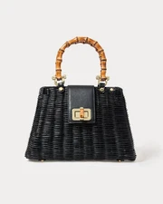 NWT LILLY PULITZER Leena Top Handle Bag Color: Resort White & Noir & Bluette NEW