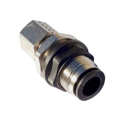 Legris 3146 12 00 Metric Push-To-Connect Fitting, Brass, Silver