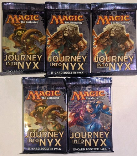 Magic the Gathering JOURNEY INTO NYX 15 Card Booster 5 Packs SEALED 2014 - Picture 1 of 2