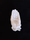 Vintage White Milk Glass Small Hand Flowers Trinket Ring Soap Jewelry Dish Tray
