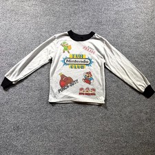 Vintage 1988 Wormser Nintendo Fun Club Shirt Kids 8-10 Gray Super Mario Zelda