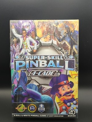 WizKids Super-Skill Pinball 4-Cade Roll & Write Pinball Dice Game New In Box