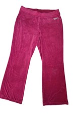 Juicy Couture Womens Velour Flare Leg Track Pants Size XL Hot Pink Bling
