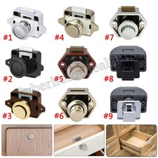 5-30 Push Button Cupboard Drawer Door Catch Lock Caravan Camper Latch Knob Locks