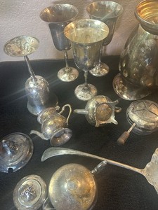 Lot of 15 lbs Silver Plated Ware - Restoration, Resale, Repurpose-various makers