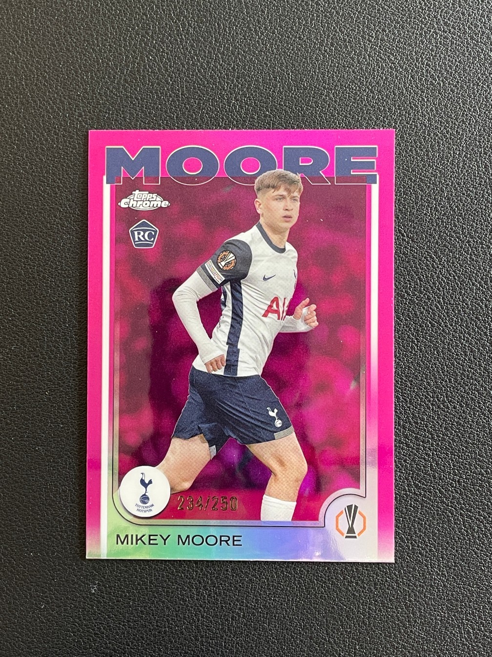 Mikey Moore 2024-25 Topps Chrome UEFA Pink Refractor /250 #199