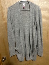 knit sweater jacket gray women