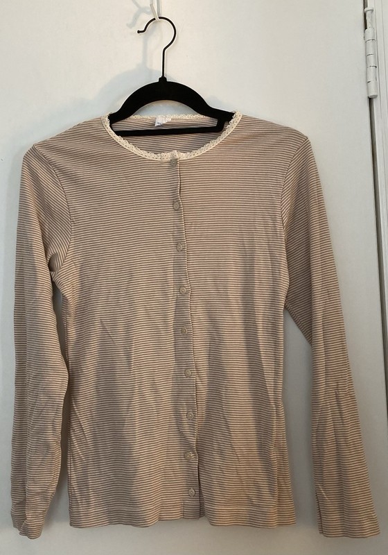 Petit Bateau Girls 16y/16ans Striped Long Sleeved Tee