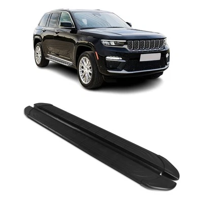 Marchepieds Latéraux pour Jeep Grand Cherokee WL 2022-26 L2 2Pcs Aluminium Noir - Photo 1/4