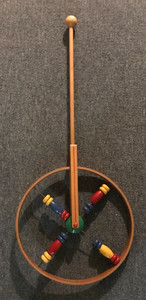 Vintage Walter Toy Colorful Wooden Push Along Wheel West Germany From Estate