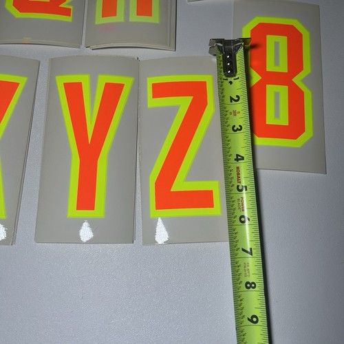 Large Lot Of VTG Vinyl Static Cling Letters Numbers Dayglo Neon Super Signs Inc - Picture 6 of 6
