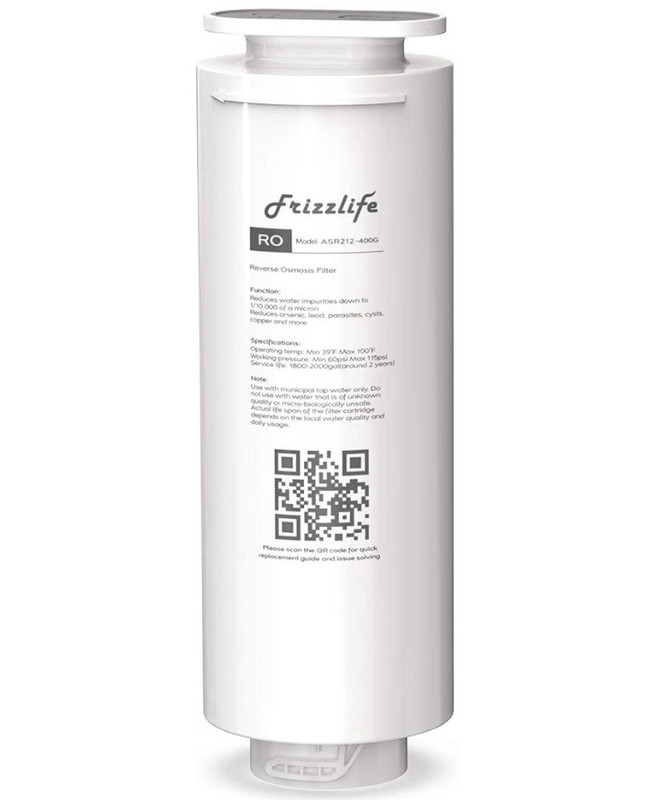 Frizzlife RO Filter Cartridge ASR212-400G for PD400 Removes Lead Cysts