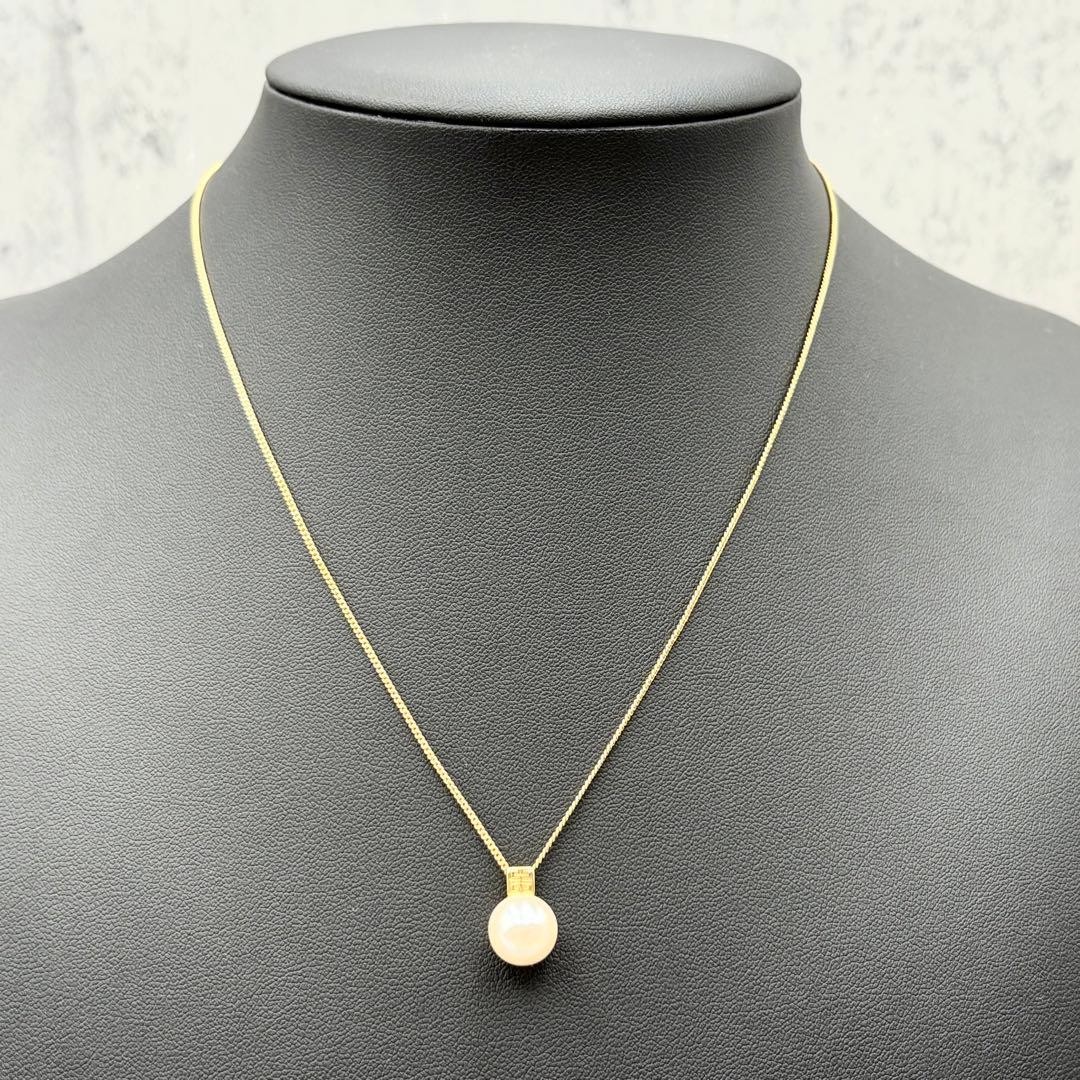 GIVENCHY Pearl Gold Logo Necklace 47.5cm Jewelry Vintage Rare Japan Collectible
