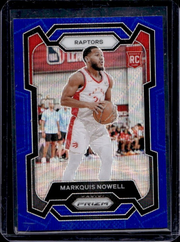 2023-24 Panini Prizm Markquis Nowell RC Prizm Blue Wave Rookie #300 Raptors