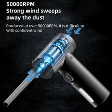 2 in 1 Portable Air Duster and Vacuum with 6000mAh Power