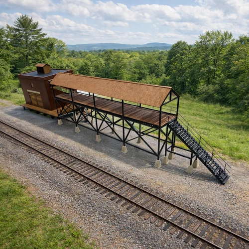 O Scale Brick Ice House & Icing Platform Kit – 1:48 Wood Structure Kit