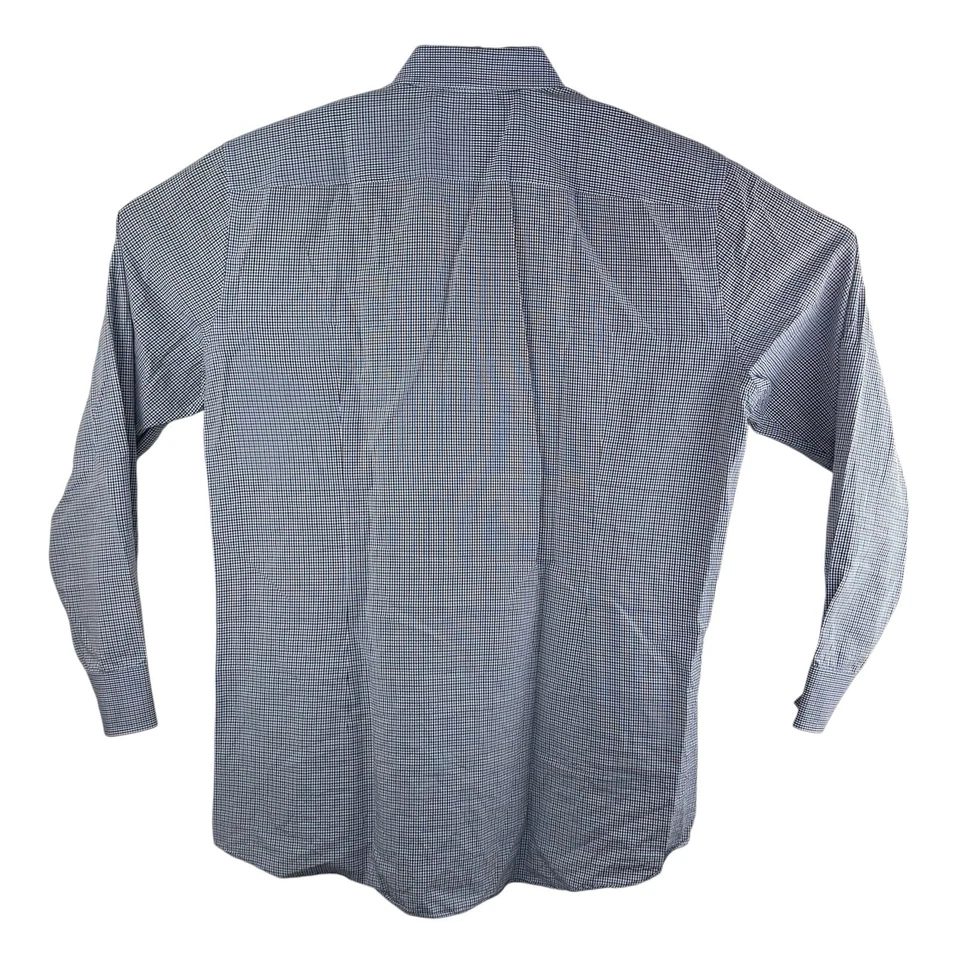 Camisa de vestir BOSS Hugo Boss para hombre 17 1/2-34/35 azul/blanco a cuadros ajuste nítido usada en excelente estado Foto 4 de 4