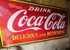 BH1520 Vtg Coca Cola Canada Coke 4' x 8' Porcelain Wall Hanging Sign