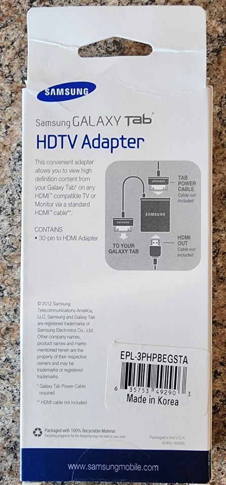 Samsung Galaxy Tab HDTV Adapter - EPL-3PHPBE - Rare - Image 4 of 4