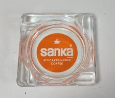 Vintage 1960's Sanka Coffee Glass Ashtray