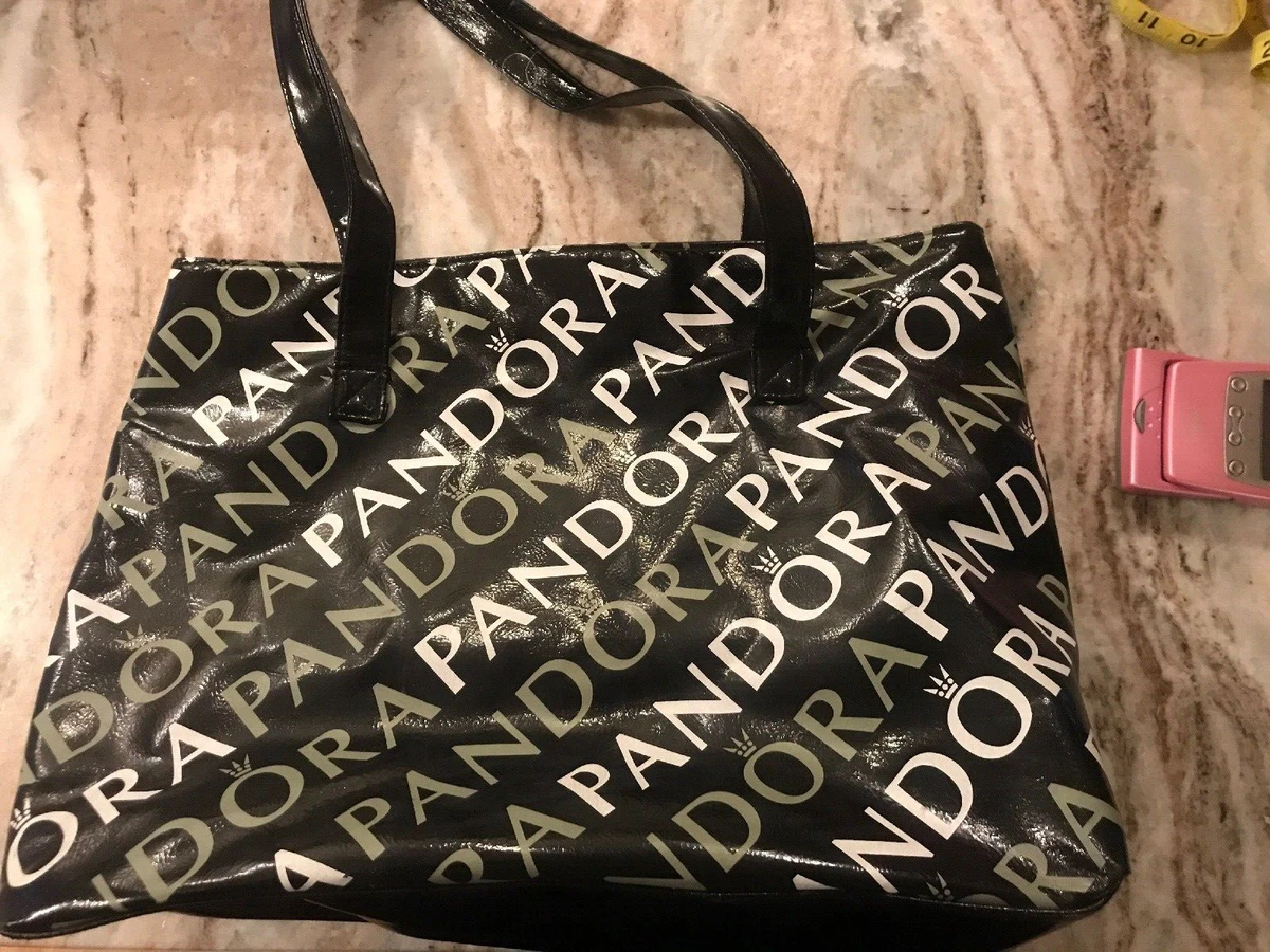 PANDORA Logo Pomotional Black Sample Tote Hand Grocery Bag~ Large