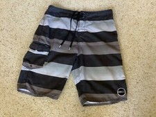 O'NEIL MEN  S SWIM TRUNKS BOARD SHORTS GRAY STRIPE SIZE 30 X 10