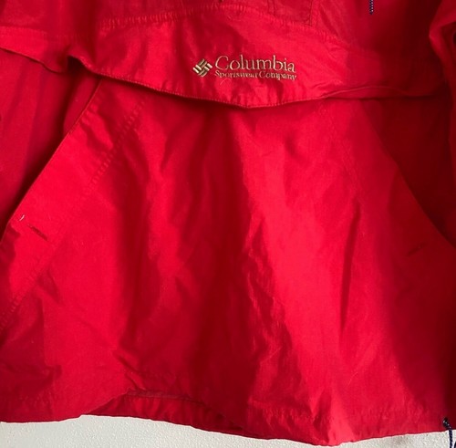 Vintage Columbia Herrenjacke Größe Medium Anorak rot Pullover Windbreaker Kapuze - Bild 4 von 7