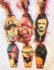 6 Halloween Tombstones Tags Gift Hang Tags Scrapbook Junk Journal Parties 350R