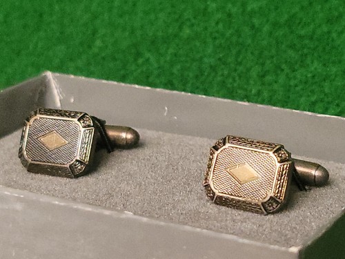 Authentic Vintage Christian Dior CD Silver Tone Cufflinks New in Box - Picture 2 of 10