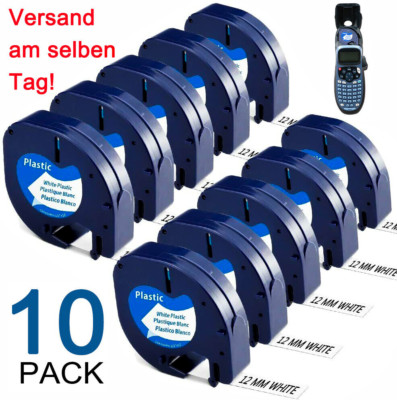Kompatibel Schriftband für Dymo 91221 LetraTag XR XM QX50 Schwarz auf Weiß 12mm