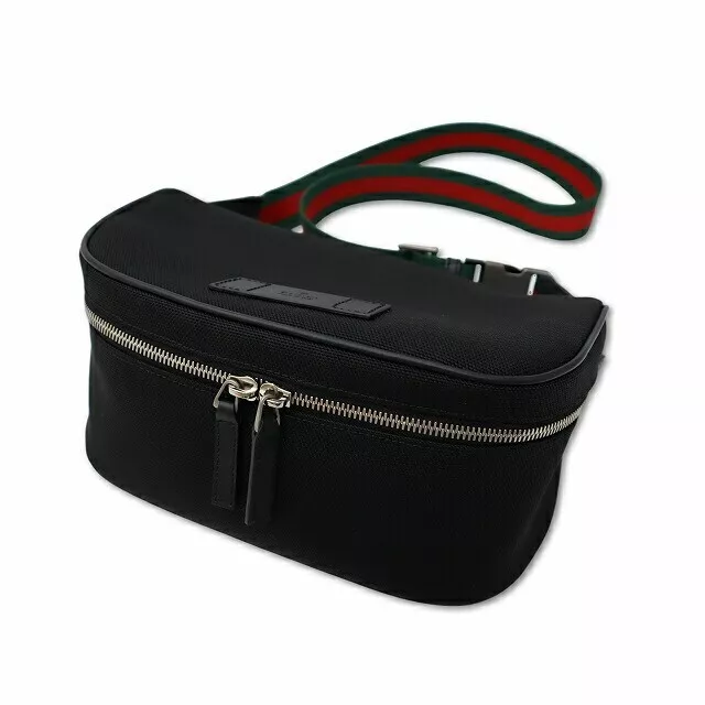 Sac bandoulière Gucci Sherry Line noir rayures toile nylon toile 630920