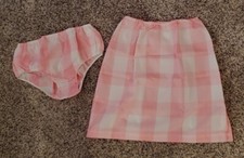 Vintage Warner's Pink/White Checkered Polyester Panties Slip Set Sz 5/S; NWOT