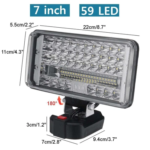 Für Makita 18V GBA Akku LED Arbeitsleuchte 55W Strahler Licht Taschenlampe DHL - Bild 17 von 23