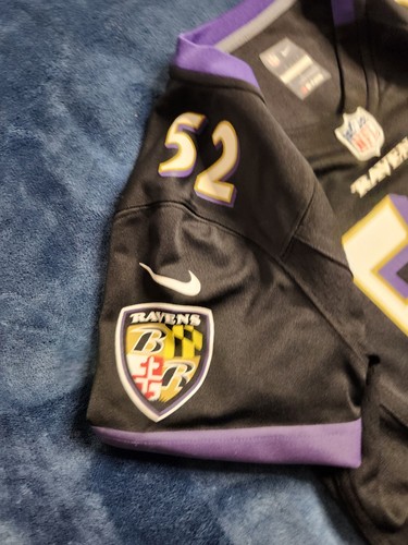 Vintage Ray Lewis Baltimore Ravens Nike Jersey #52 Womens Sz Small Black Purple - Picture 4 of 9