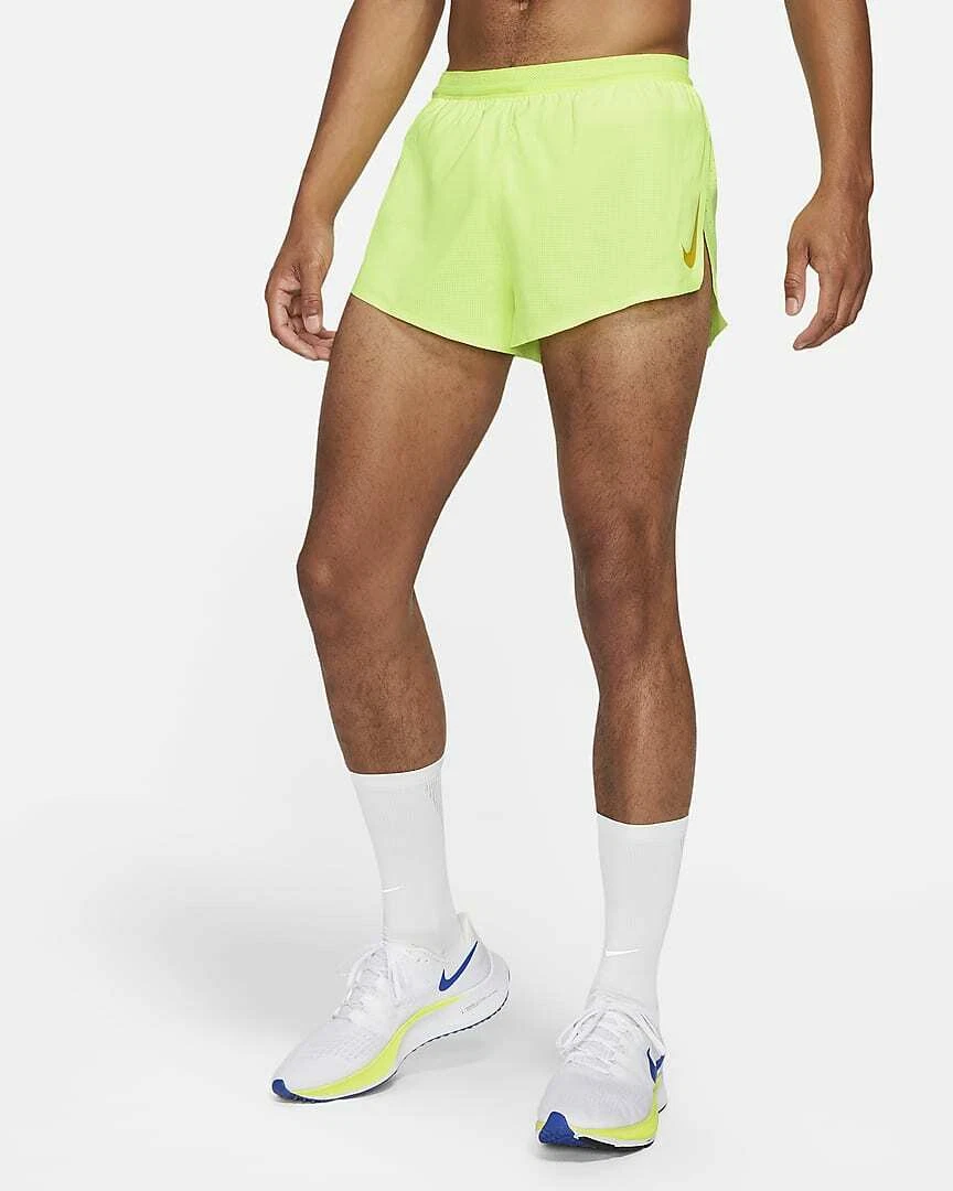 $80 NEW Men’s 4 in Nike Aeroswift Racing Running Shorts Volt CJ7840 702  LARGE