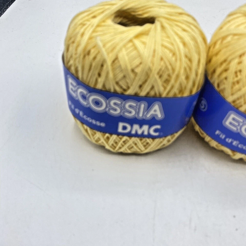 Ecossia DMC Thread Embroidery 100% Cotton Made In France Yellow Lot Of 4 - Image 2 of 4