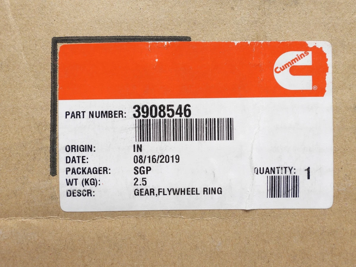 Genuine Cummins 3908546 Ring Gear, 138 Teeth, 17.42 OD, 16.24 ID 