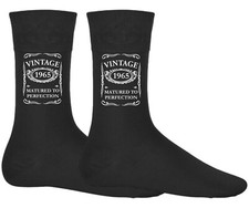 Geboren 1965 Gag Geschenk Socken 60. Geburtstag f&uuml;r Sie oder Ihn lustiger Witz Neuheit schwarz